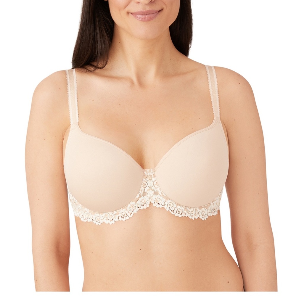 Wacoal Embrace LaceÂŽ T-Shirt Bra in Sand/Ivory, Size 34D, NWOT